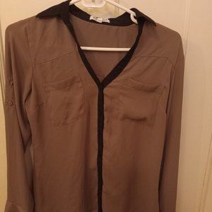 *3 FOR $13* Express brown and black button up blouse
